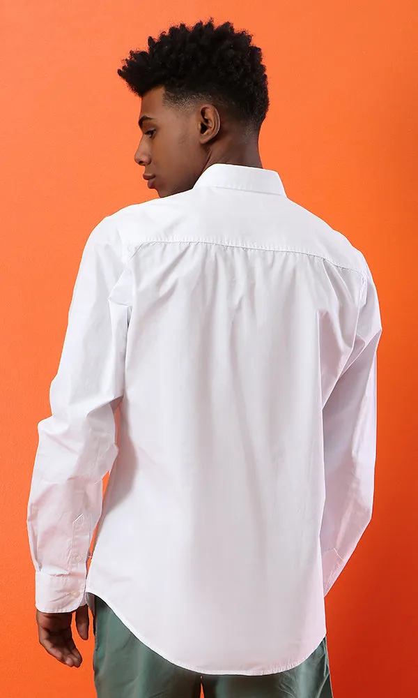 33531 Basic Long Sleeves Solid Shirt - White