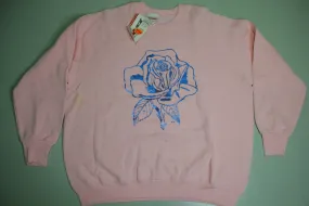 Bassett-Walker Foil Metallic Flower Print Vintage Deadstock 80's Sweatshirt