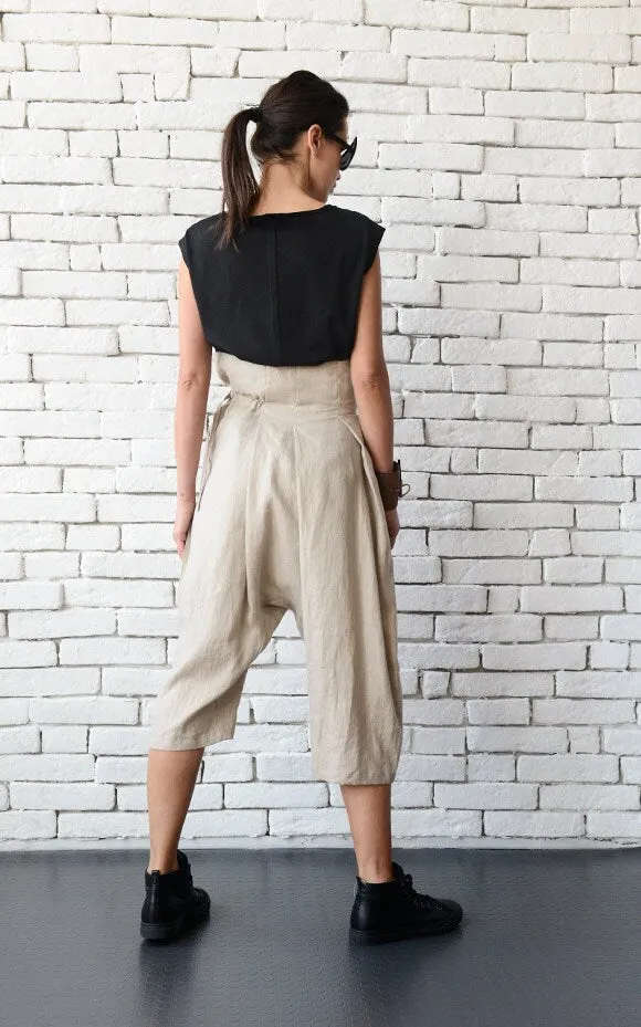 Beige Linen Pants