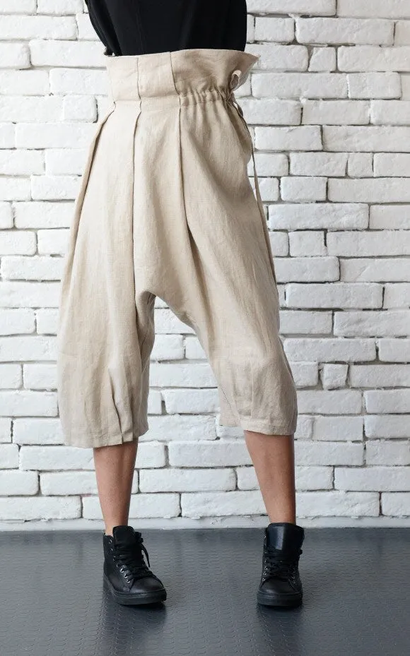 Beige Linen Pants