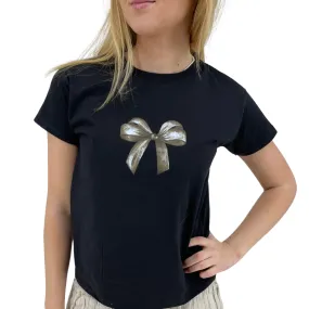 BOW (svart), BABY TEE - SVART