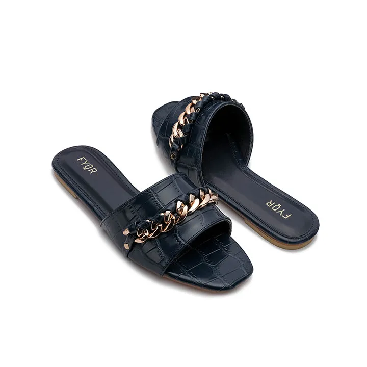 Chain Detailed Slide Sandal MY 226