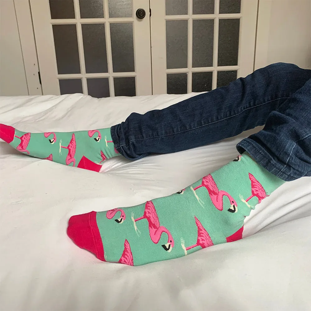 Crew Socks | Funky Socks - Flamingo (Pink)