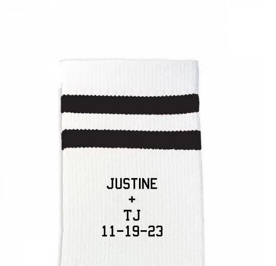 Custom Design Striped Crew Socks - Medium