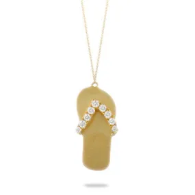 Doves 18k Yellow Gold Diamond Sandal Necklace