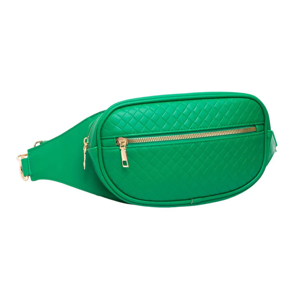 Faux Braided Leather Mini Sling Bag