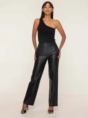 GIANNA LEATHER TROUSER - BLACK