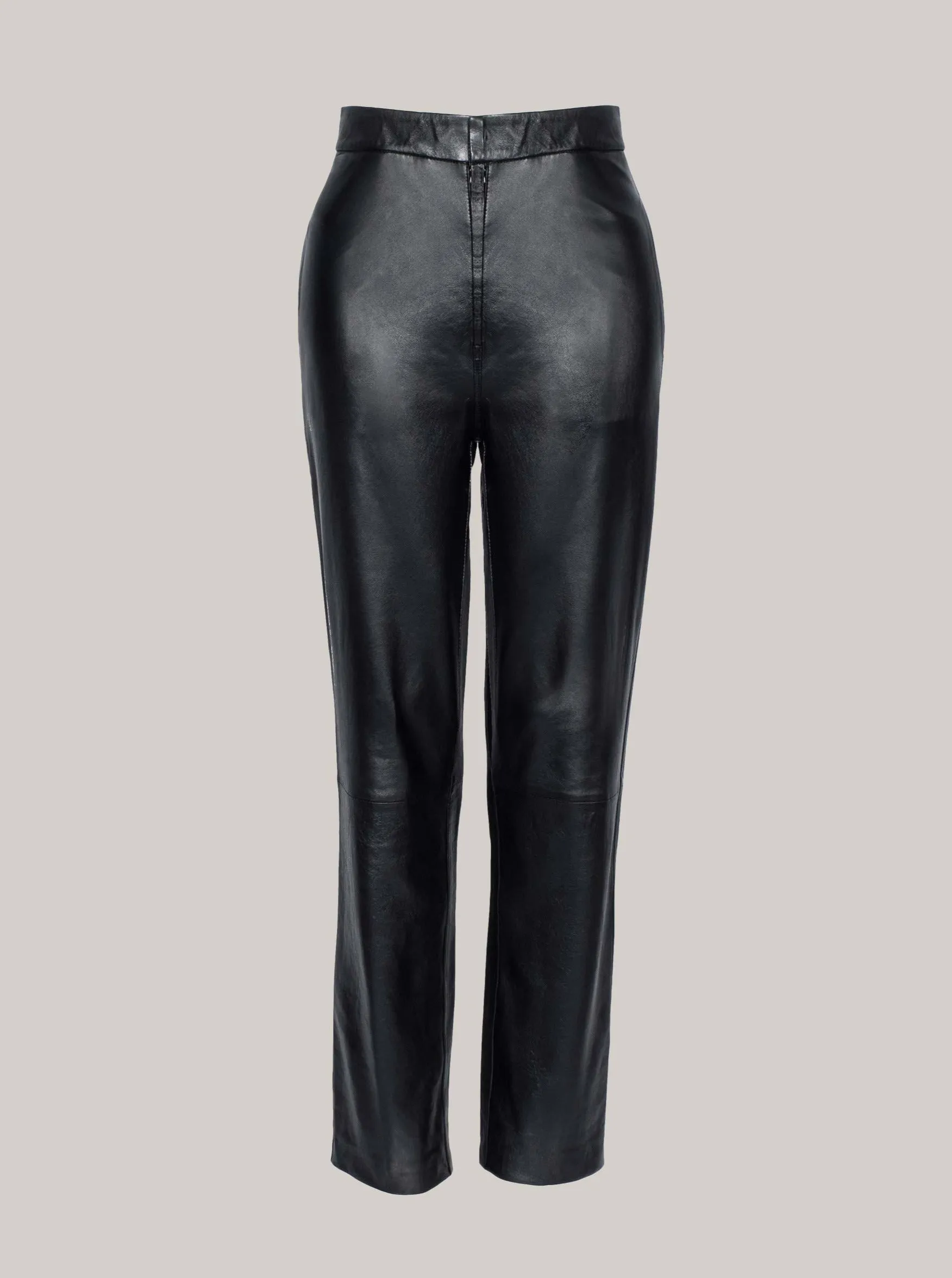 GIANNA LEATHER TROUSER - BLACK