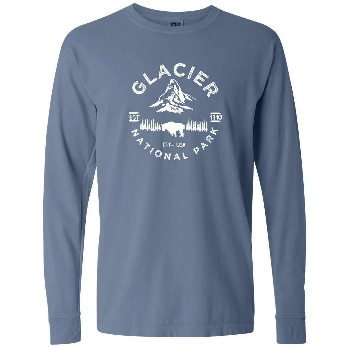 Glacier National Park Comfort Colors Long Sleeve T Shirt