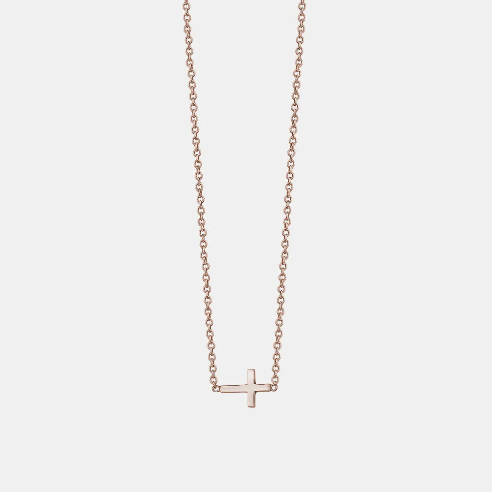 Horizontal Mini Cross Necklace