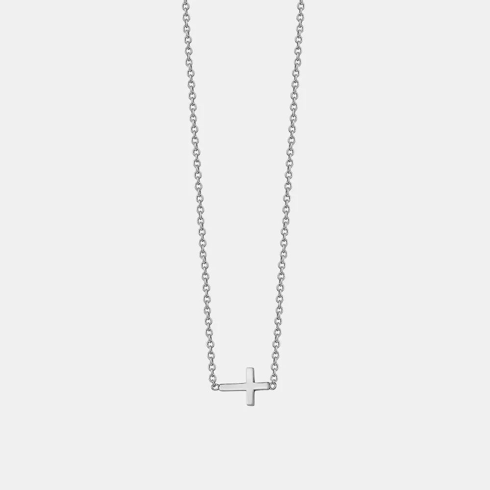 Horizontal Mini Cross Necklace