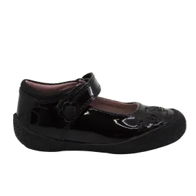 Hush Puppies Sally Girls Black Patent Leather Kids School Shoes H801628