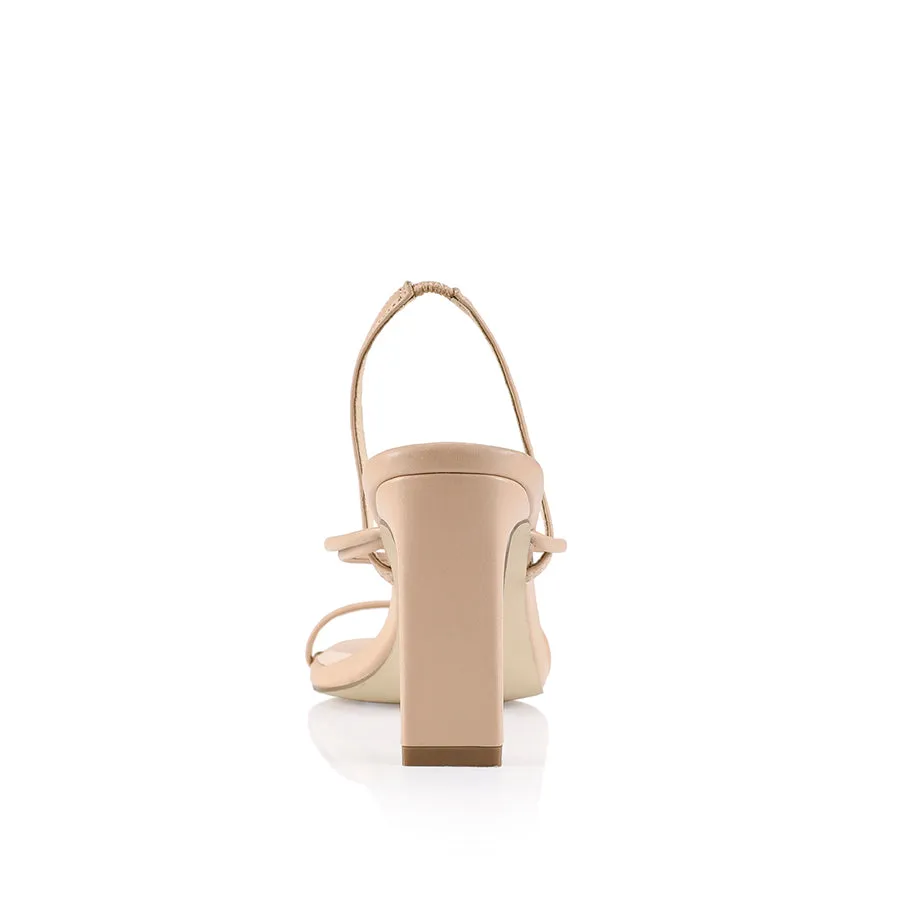 King Slim Strappy Heel - Nude