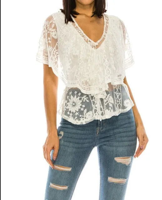 Lace White Top