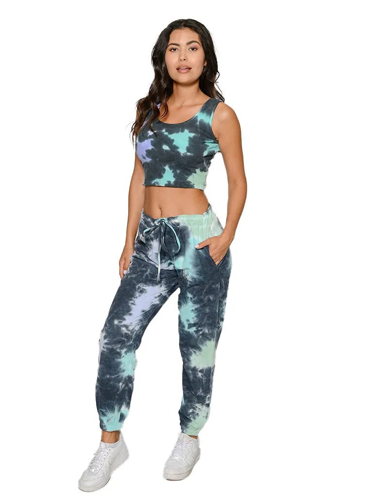 Ladies tie dye jogger pants