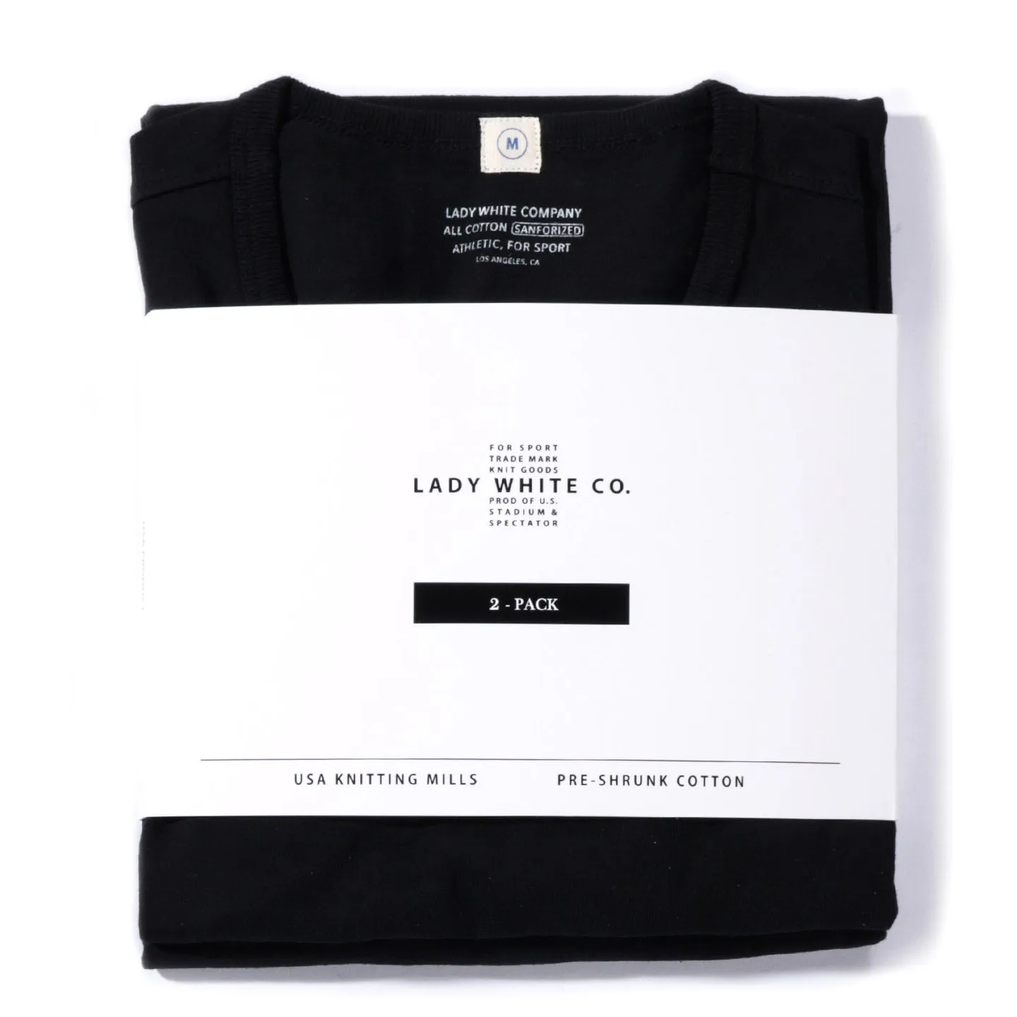 LADY WHITE CO. T-SHIRT 2-PACK BLACK