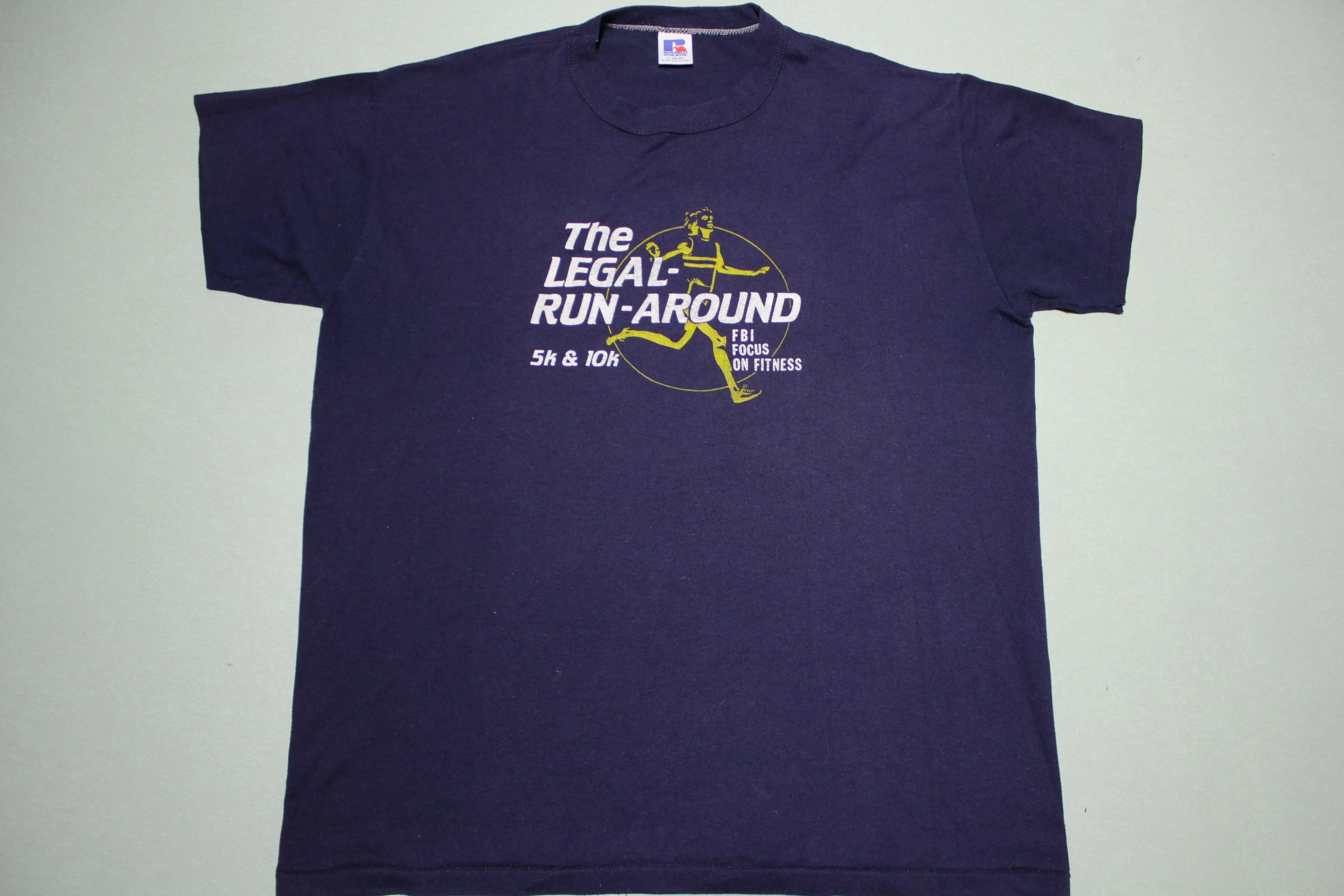 Legal Run-Around FBI Focus On Fitness Vintage 80's Single Stitch Run T-Shirt