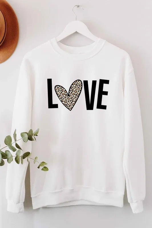 LEOPARD LOVE VALENTINE GRAPHIC SWEATSHIRT