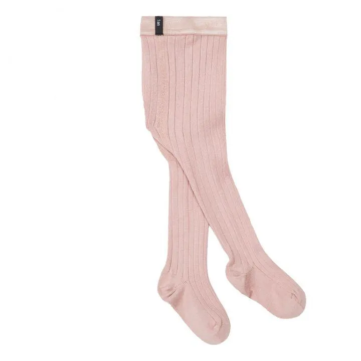 Louise ribbed tights-Vieux Rose