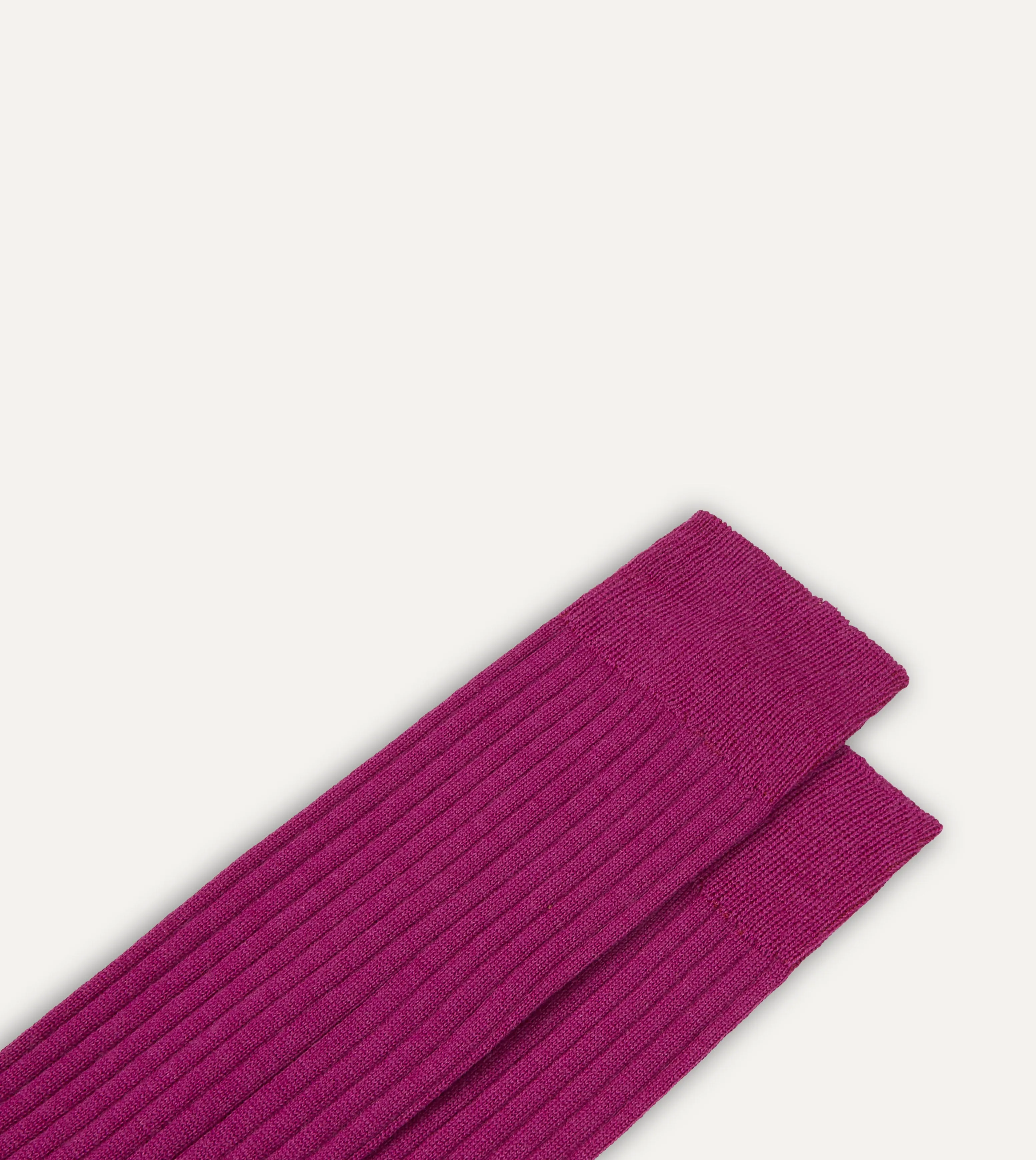 Magenta Wool Over-the-Calf Socks