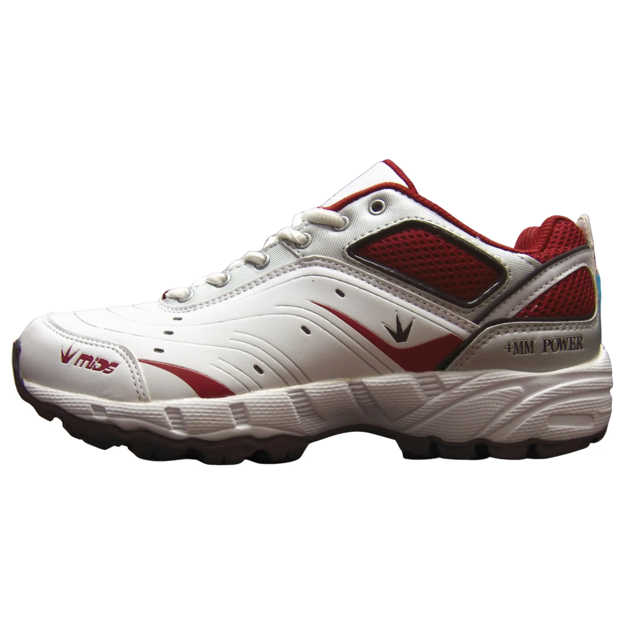 Mids Cricket Shoes Model  MM Power - White/Gray/Red