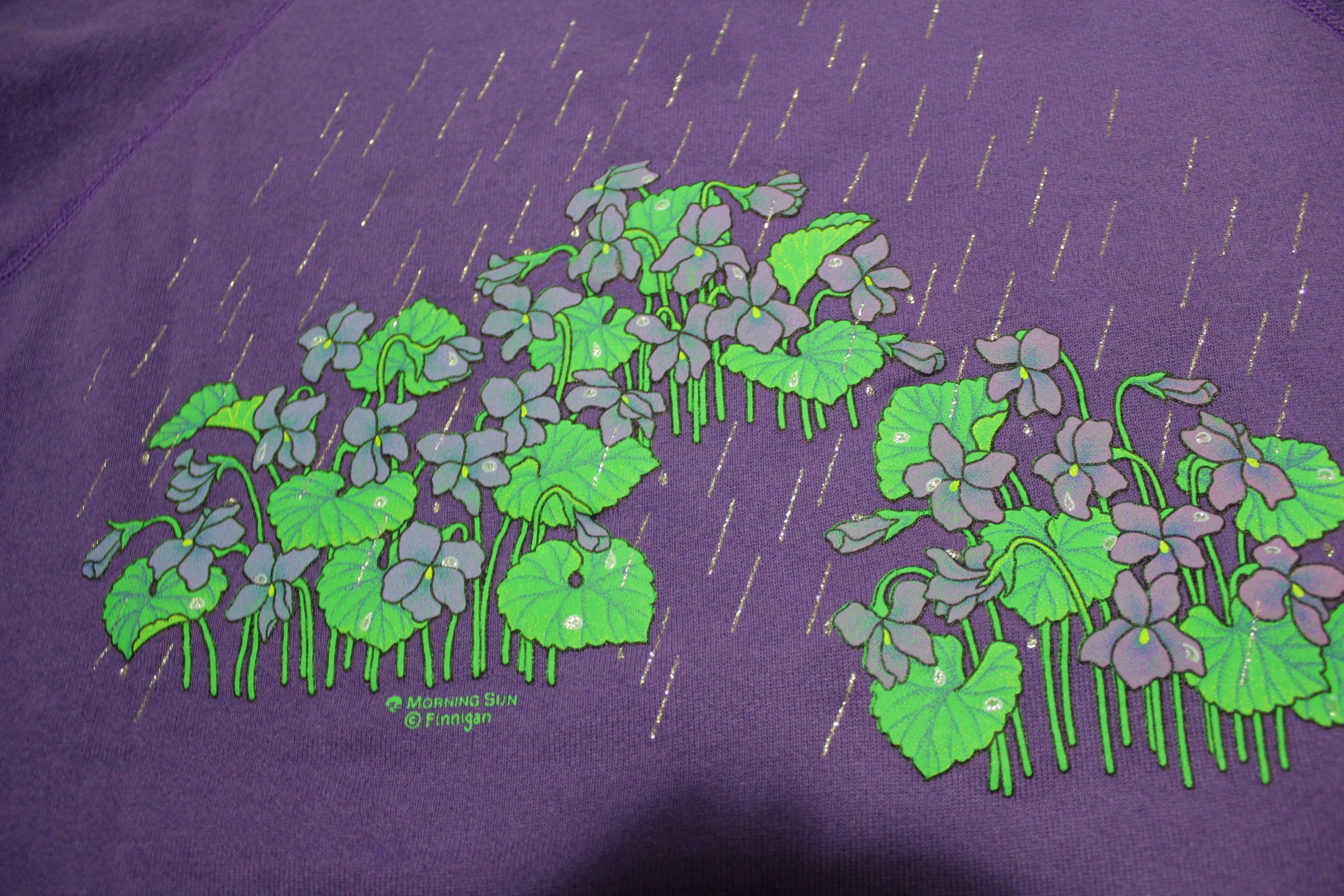 Morning Sun Vintage 80's Spring Purple Rain Crewneck Sweatshirt