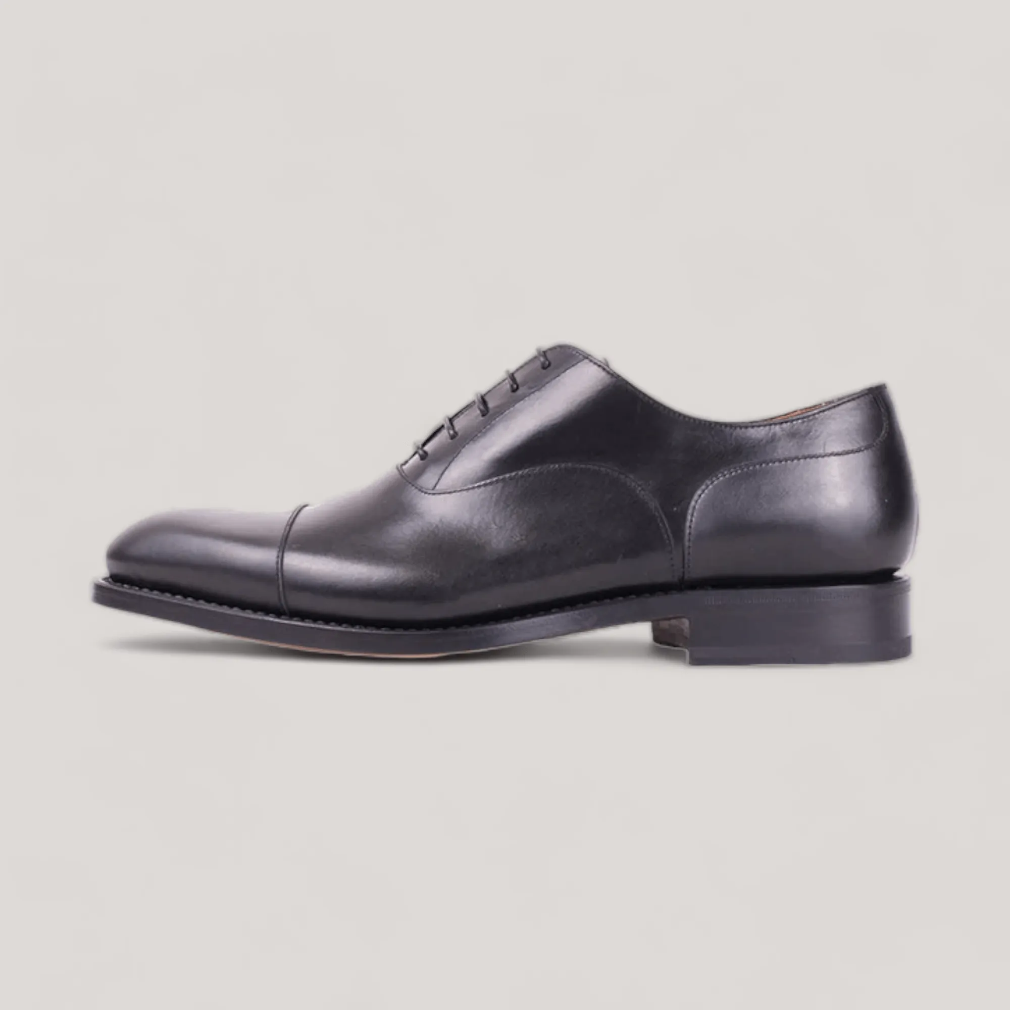 Noto | Black Cap-Toe Oxford Shoes