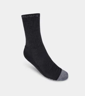 ONE PAIR RIBBED SPORTS SOCKS - CHARCOAL