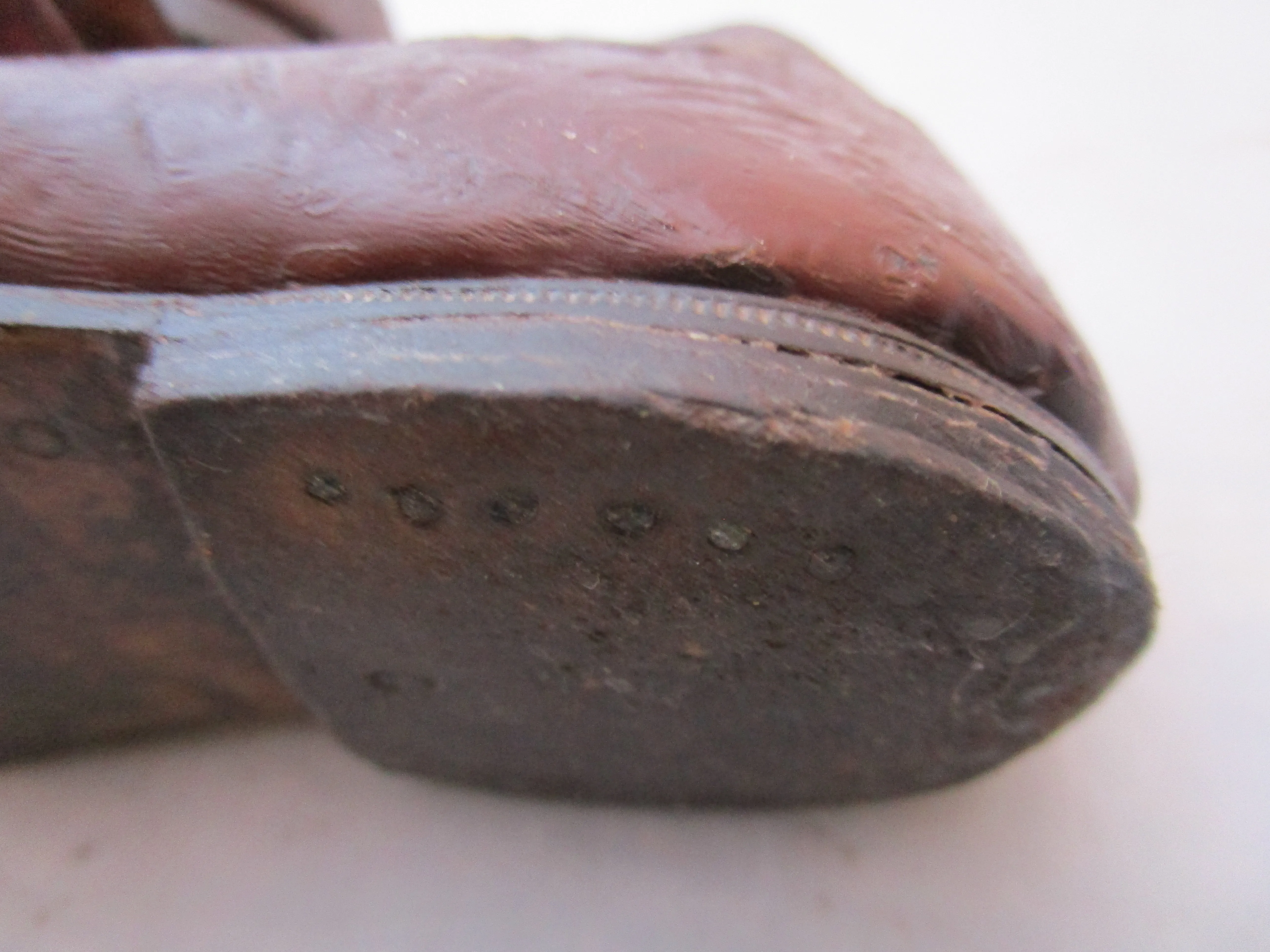 Pair Of Leather Childs Shoes Antique Victorian c1890