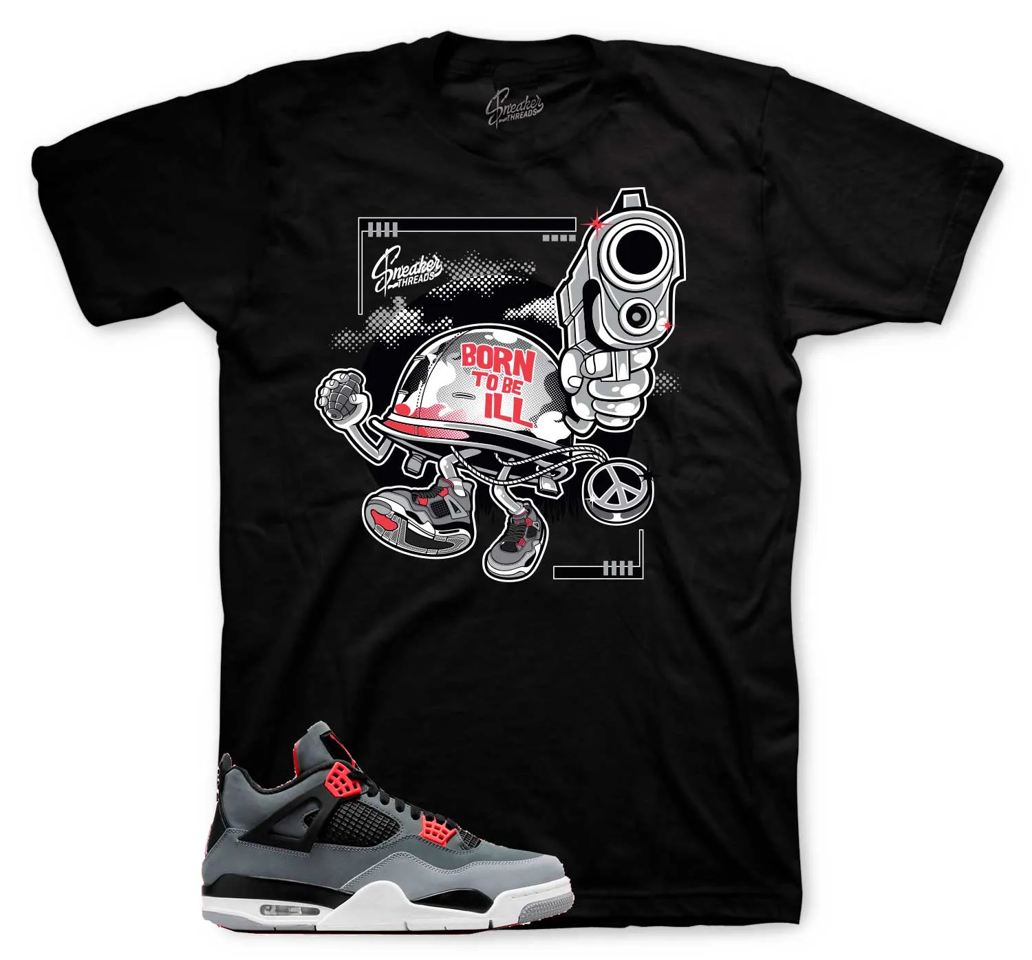 Retro 4 Infrared Shirt - Born To Be ill - Black