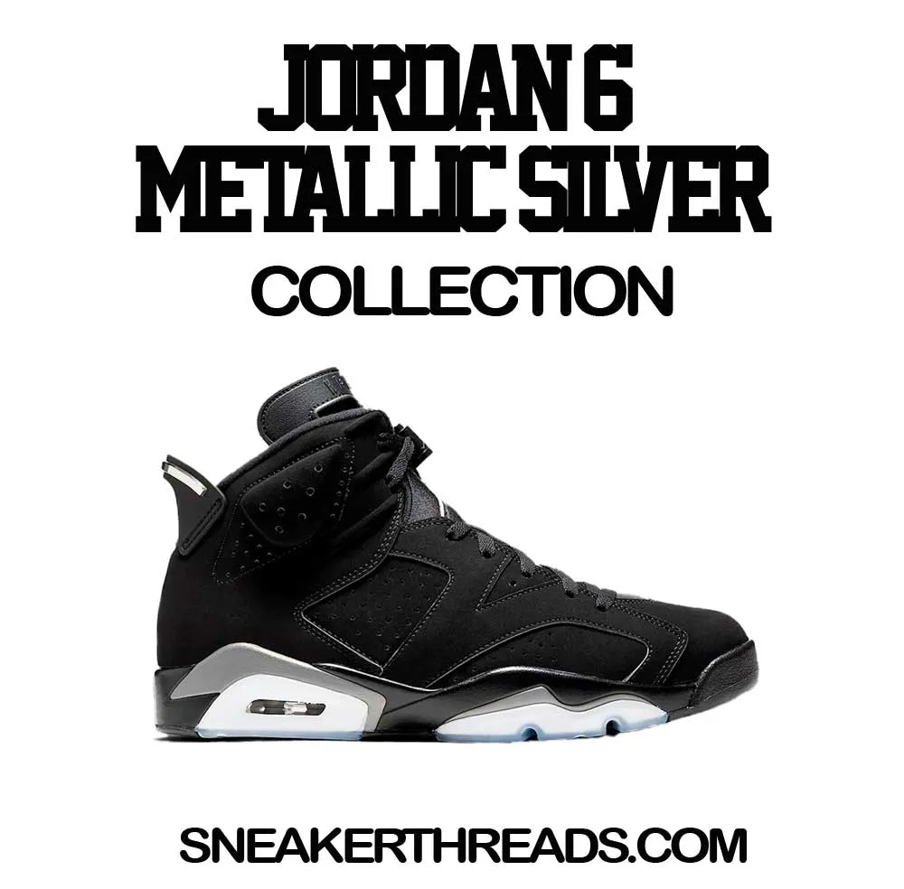 Retro 6 Metallic Silver Shirt - Clean Pair - Black