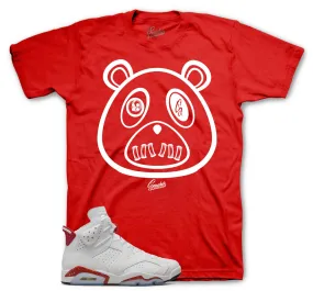 Retro 6 Red Cement St Bear Shirt