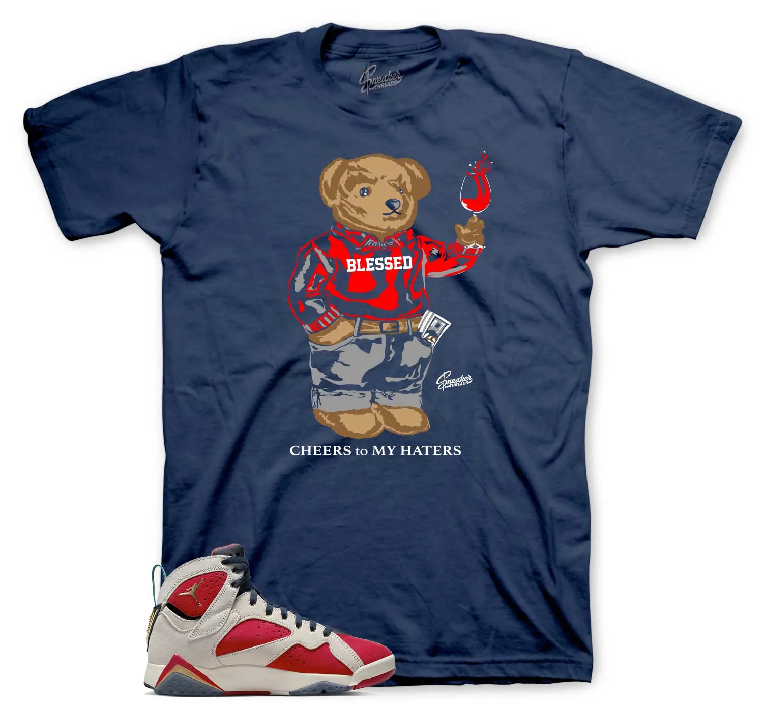 Retro 7 New Sheriff in Town Shirt - Cheers Bear - Navy