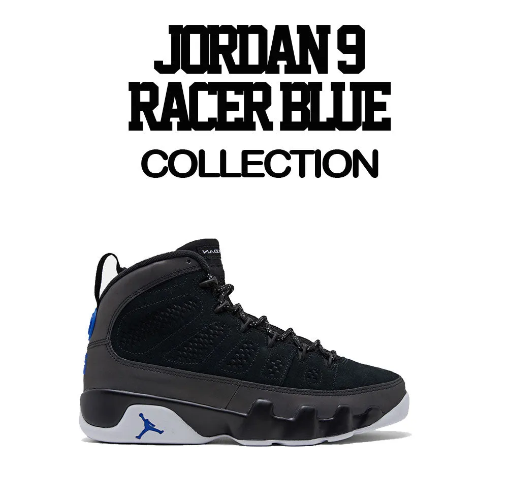 Retro 9 Racer Blue Shirt - Dripping Greatness - Black