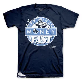 Retro 9 University Blue All Star Shirt - Blowing Money Fast - Navy