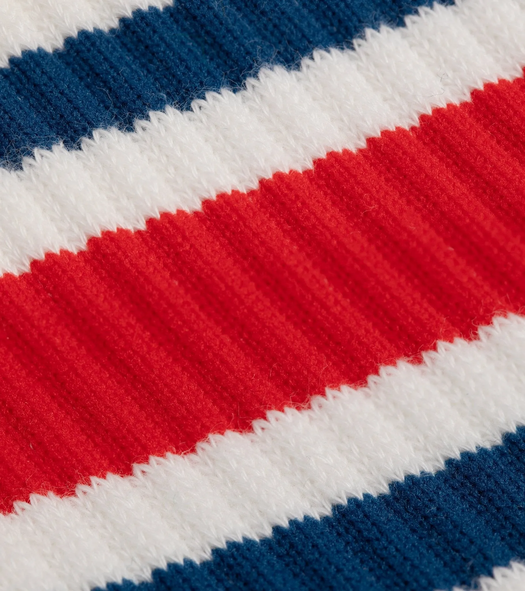 RoToTo Washi Cushion Stripe Crew Socks: Blue/Red