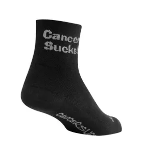 SockGuy Cancer Sucks Black Cycling Socks Size L/XL Made in USA