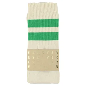 Unisex Tube Socks - Ecru / Bright Green