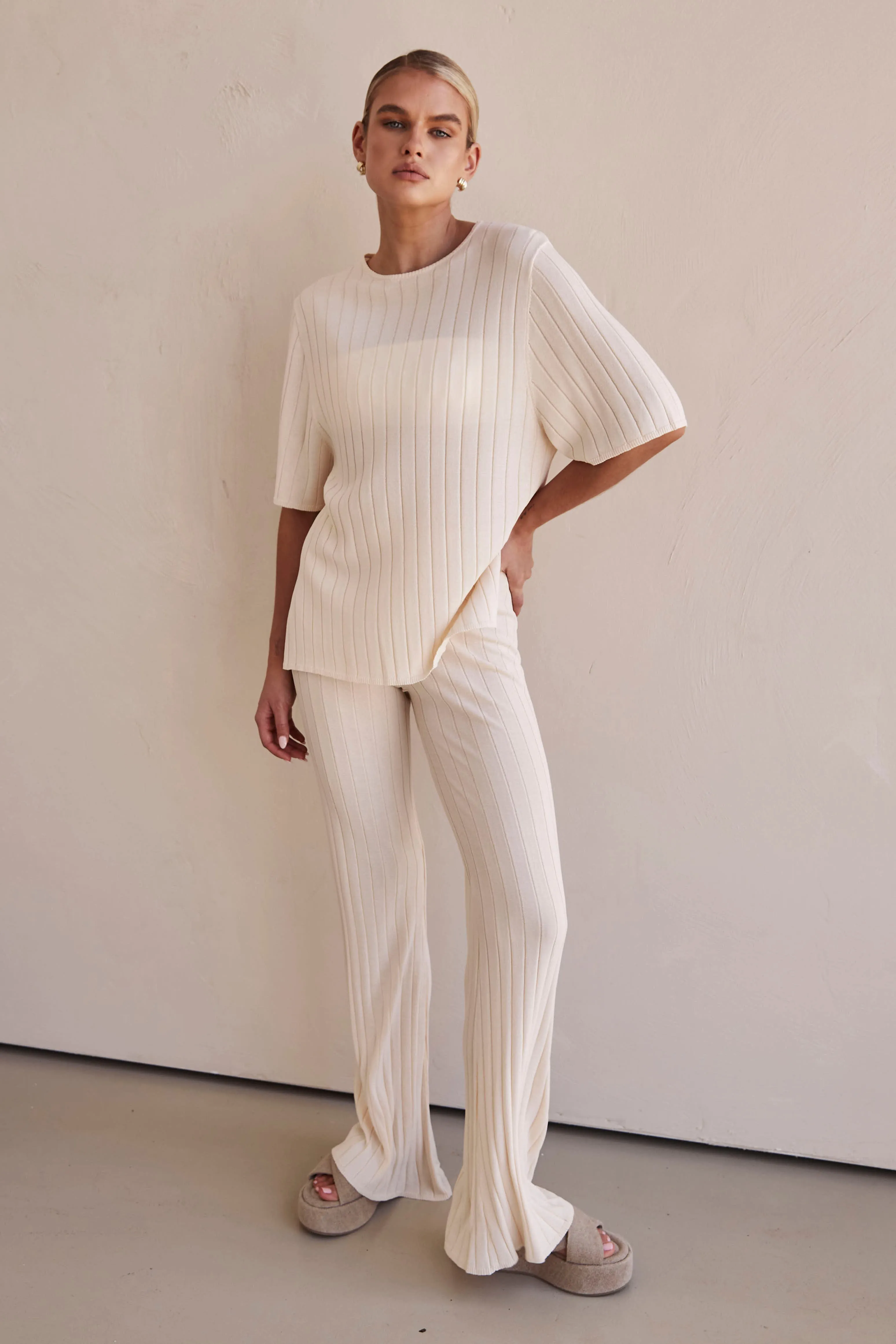 Venice Knit Pant (Cream)