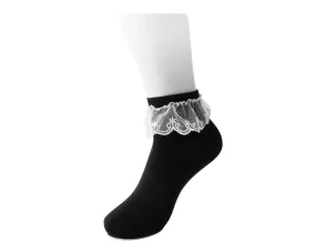 Women's Black Lace Eyelet Sock